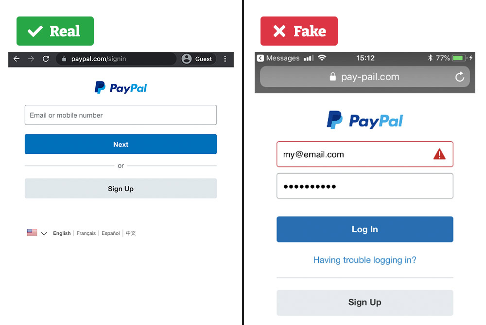 Paypal Website Spoofing